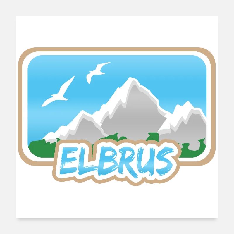 Elbrus als Berg Poster 60x60 cm