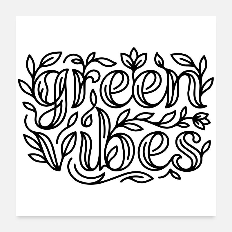 Grüne Vibes Poster 60x60 cm