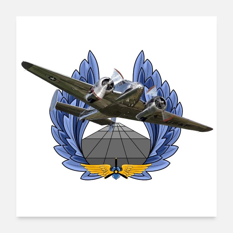 Beechcraft Modèle 18 Poster 60 x 60 cm