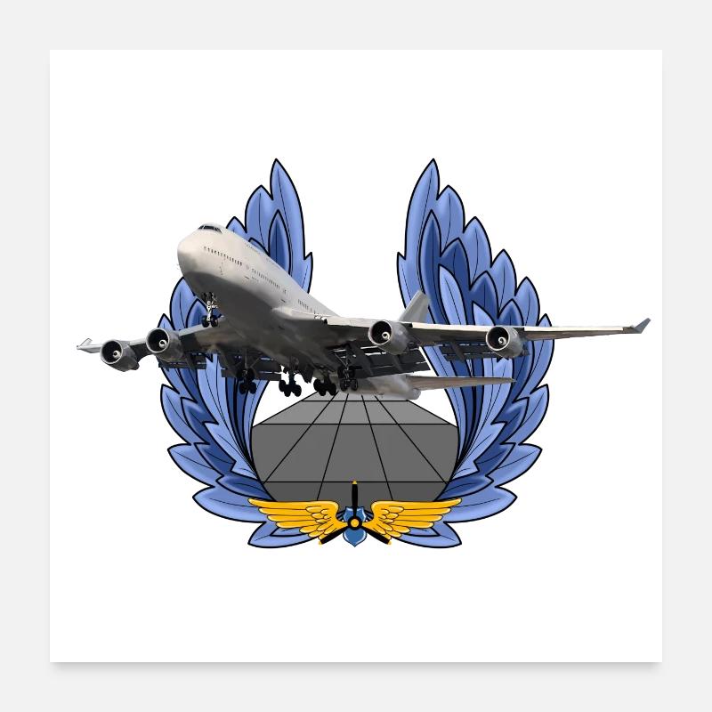 B 747 Poster 60x60 cm