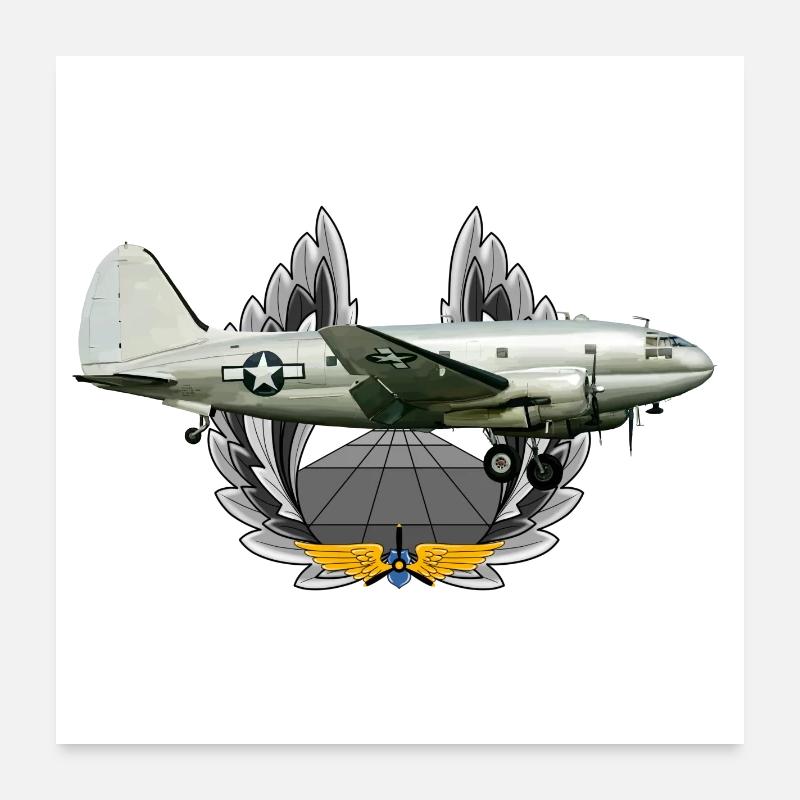 C-46 Commando Poster 24" x 24" (60x60 cm)