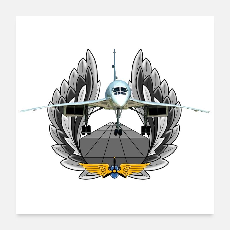 Concorde - Poster 60x60 cm - Weiß