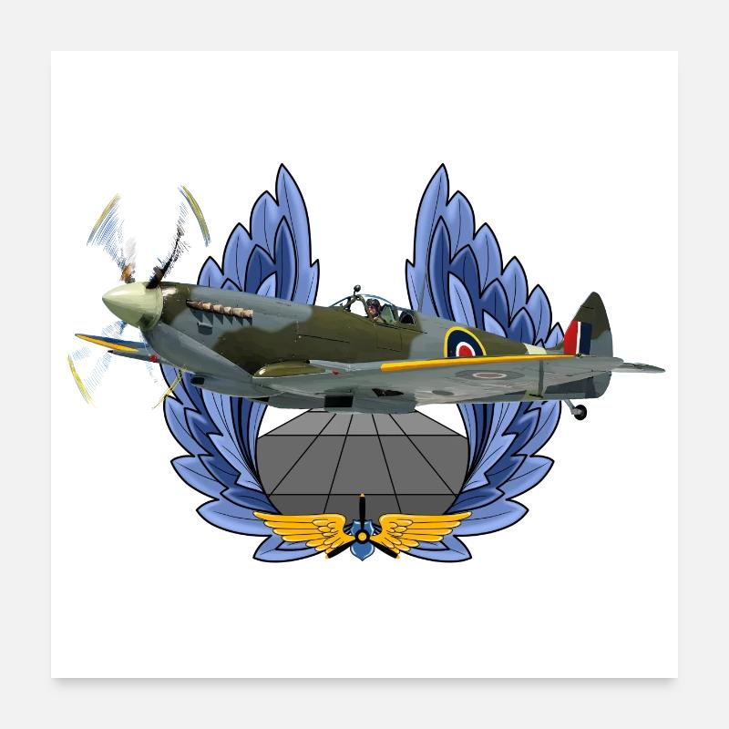 Spitfire Poster 60x60 cm