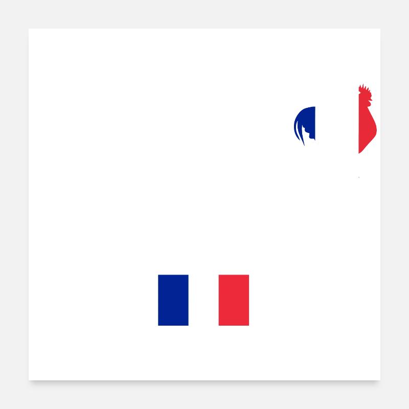 FRANKREICH - Poster 60x60 cm - Weiß