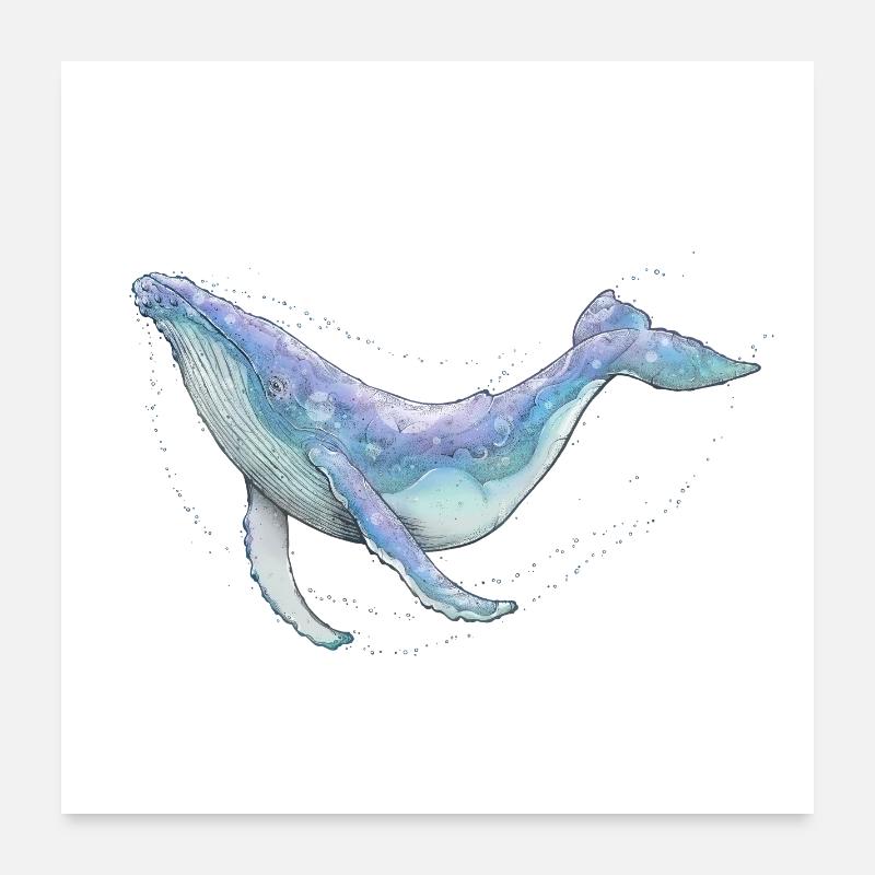 Baleine à bosse Poster 60 x 60 cm