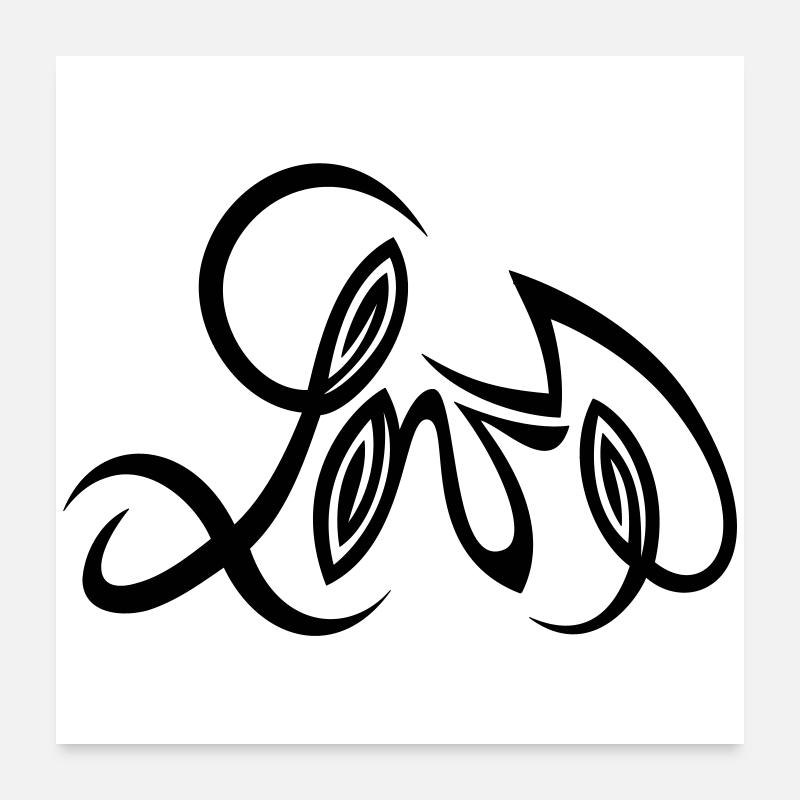 Love Design von Cean - Poster 60x60 cm - Weiß