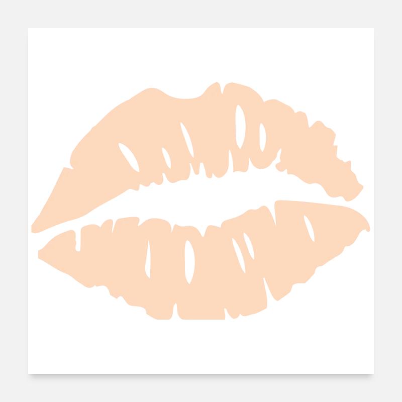 Silhouette des lèvres Poster 60 x 60 cm