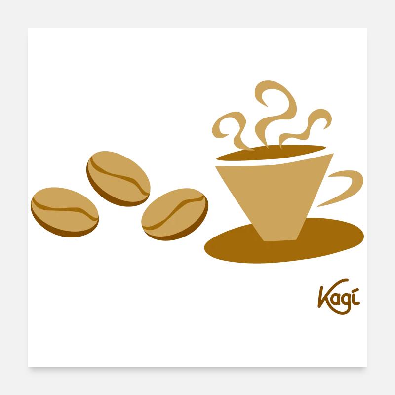 Tasse de café1 - Poster 60 x 60 cm - blanc