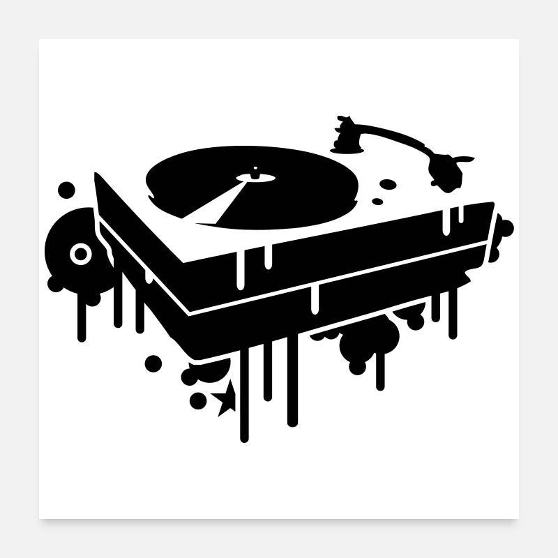 Un tourne-disque Poster 60 x 60 cm