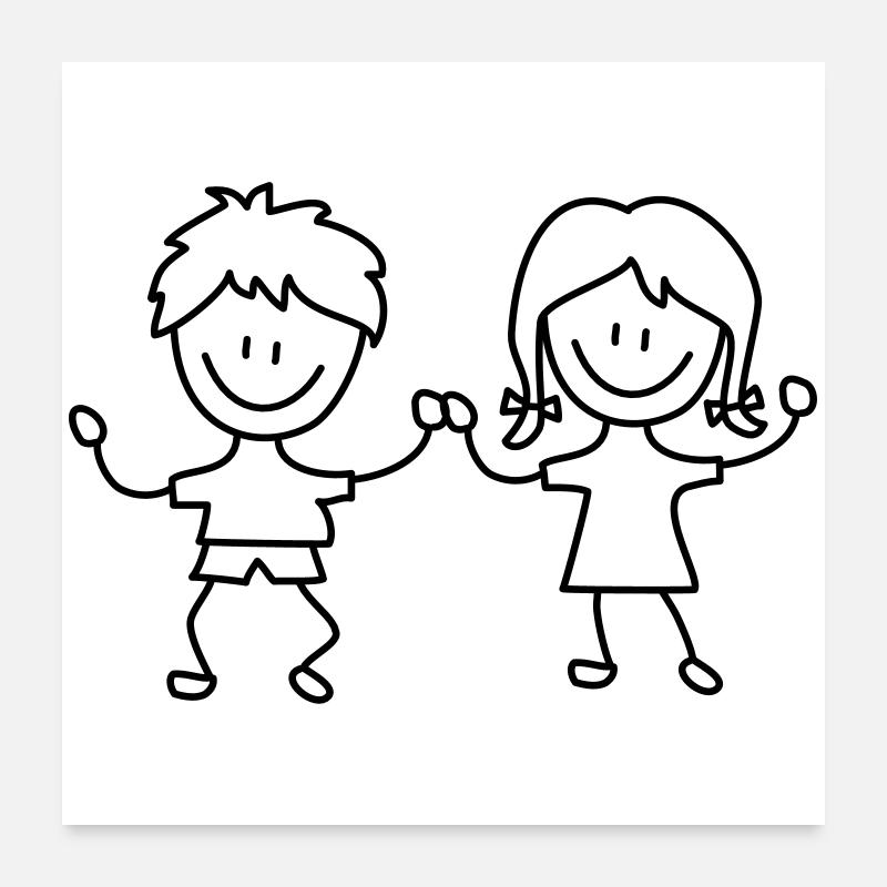 girl boy Poster 24" x 24" (60x60 cm)