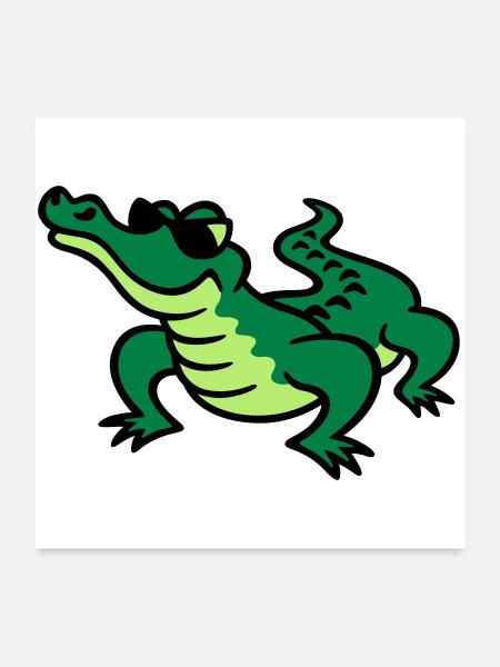 Cool Croc - Poster 24" x 24" (60x60 cm) - white - Front