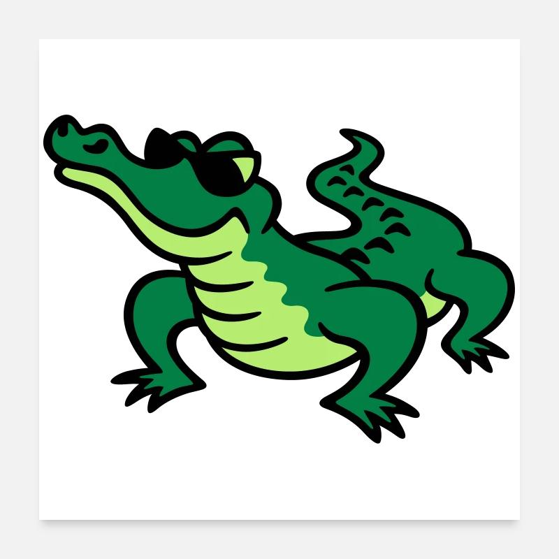 Cool Croc - Poster 60 x 60 cm - blanc