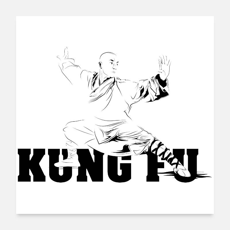 shaolin kungfu master fighter symbol Poster 24" x 24" (60x60 cm)