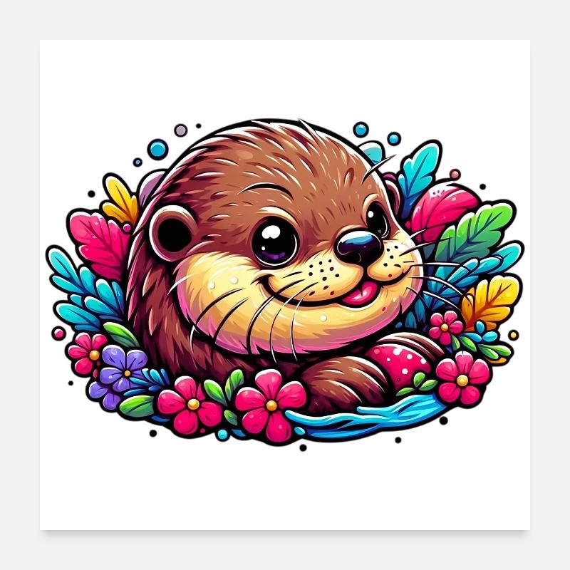 Otter Poster 60x60 cm