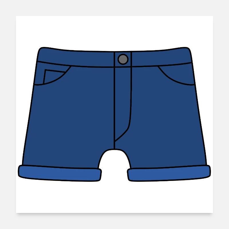 Short décontracté en jean avec ourlet roulé Poster 60 x 60 cm
