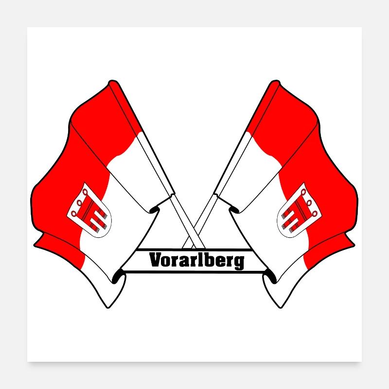 Vorarlberg Flags with Text Poster 24" x 24" (60x60 cm)