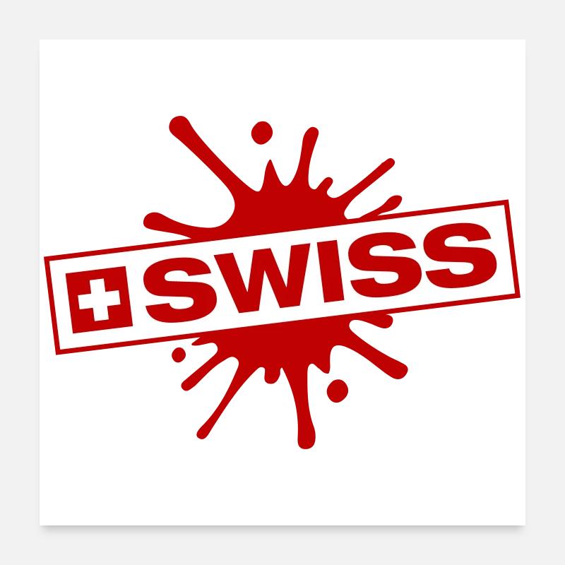 Schweiz Klecks Poster 60x60 cm