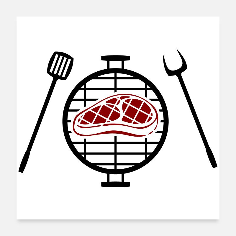 Imprimé à motif de steak rouge Poster 60 x 60 cm
