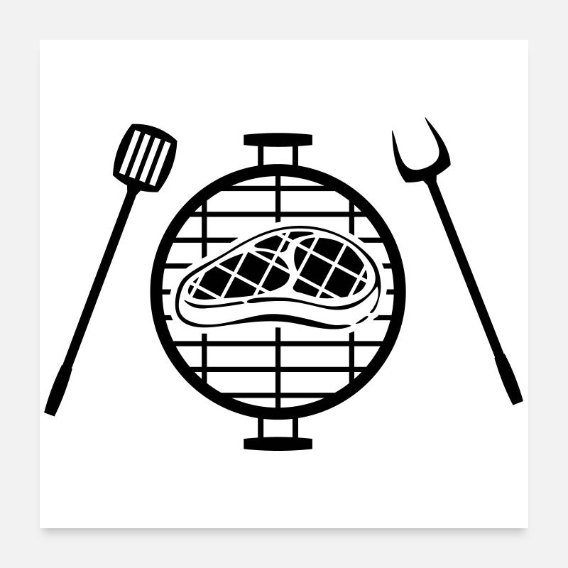 Steak grillé Poster 60 x 60 cm