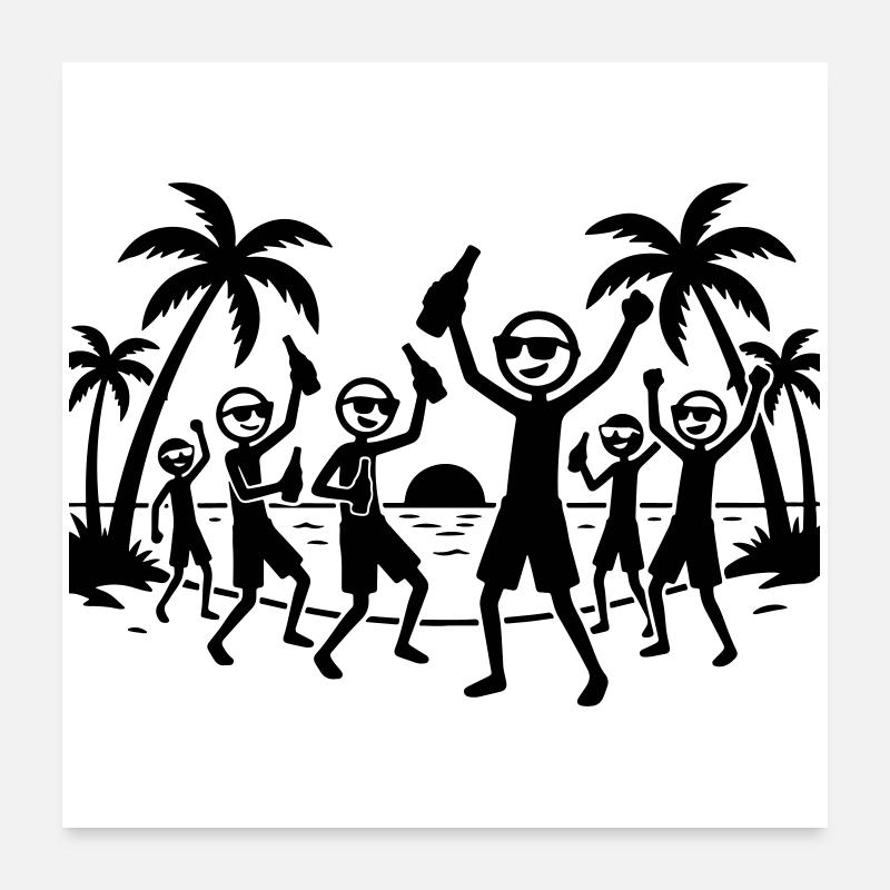 Strand Urlaub Party Poster 60x60 cm