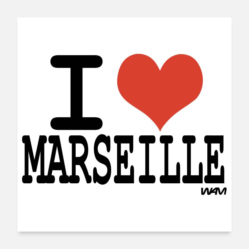 i love marseille Poster 24" x 24" (60x60 cm)