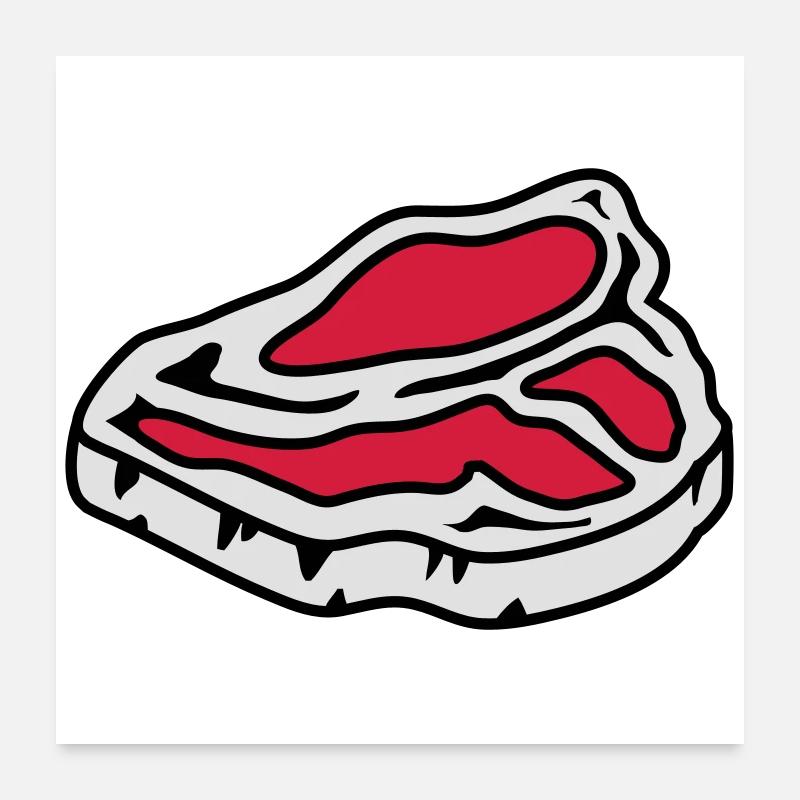Un steak cru Poster 60 x 60 cm