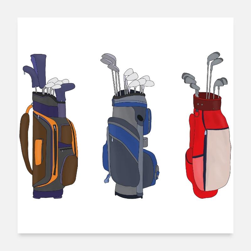 Tolle Golftaschen Poster 60x60 cm