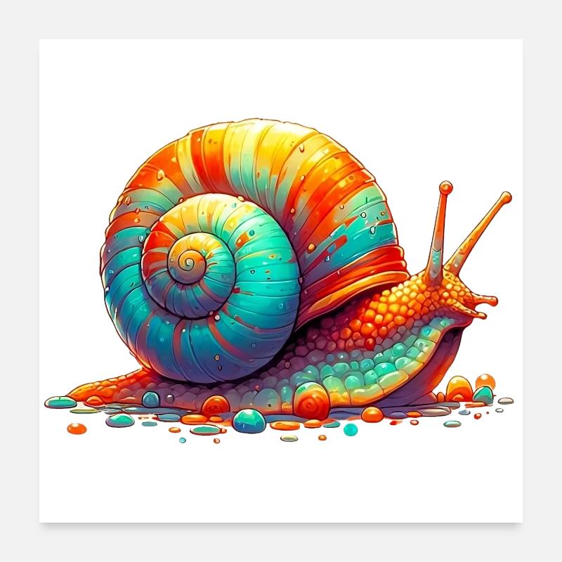 Schnecke Poster 60x60 cm
