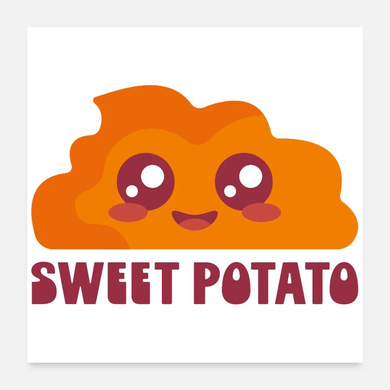 Patate douce dessin animé mignon Poster 60 x 60 cm