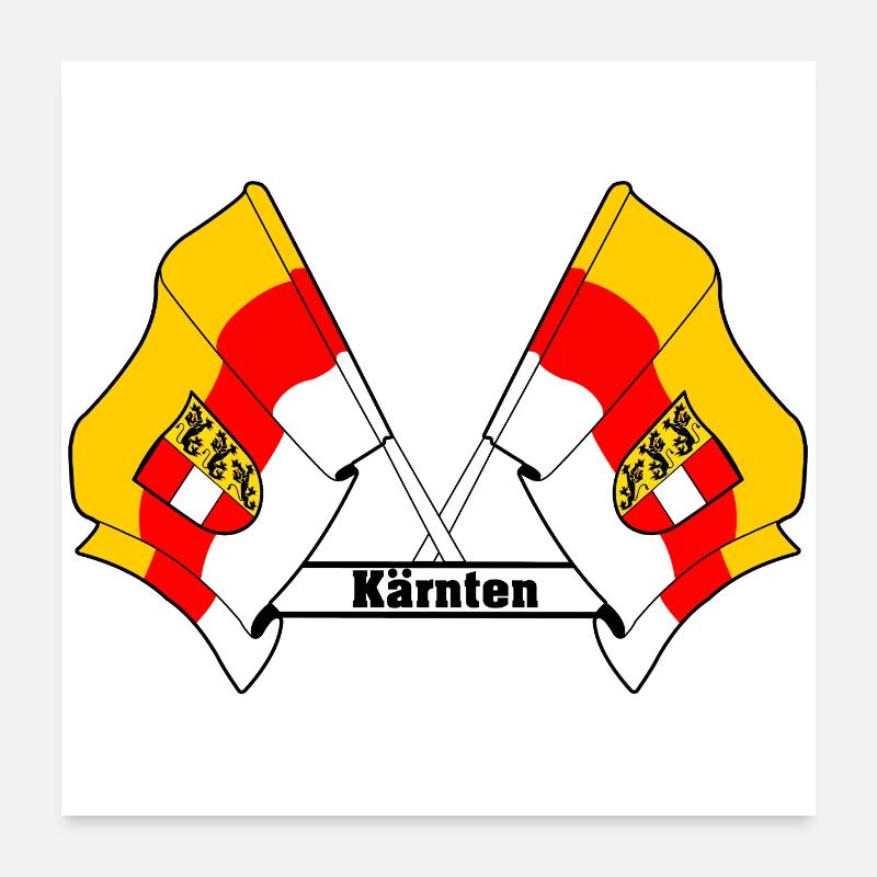 Drapeaux de Kärnten avec nom de province Poster 60 x 60 cm