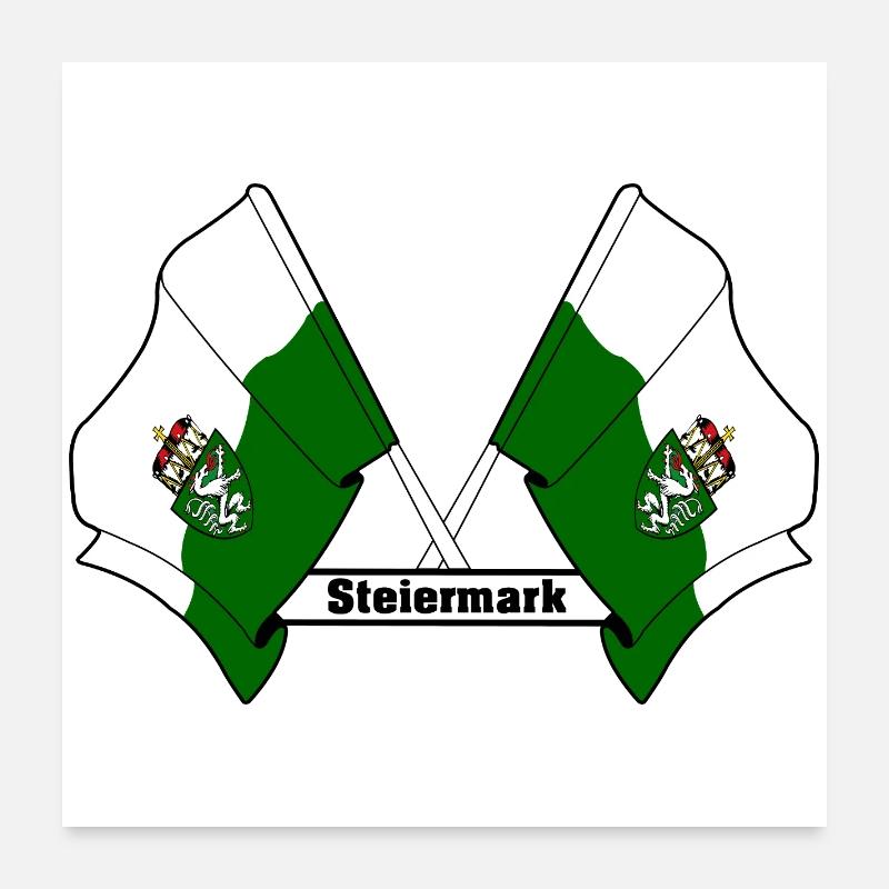 Styria Flags with Text Poster 24" x 24" (60x60 cm)