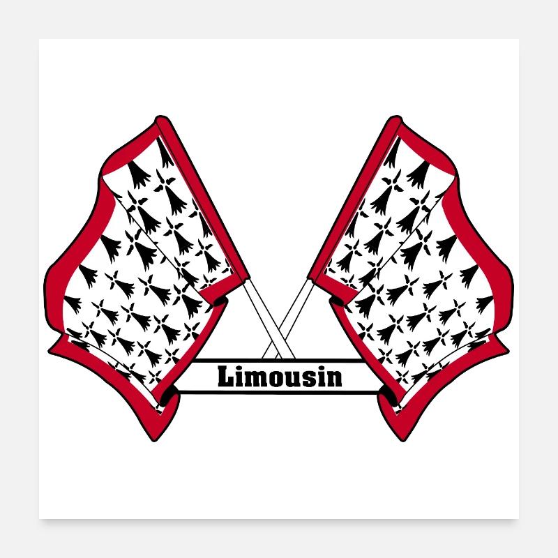 Limousin croisé avec du texte Poster 60 x 60 cm