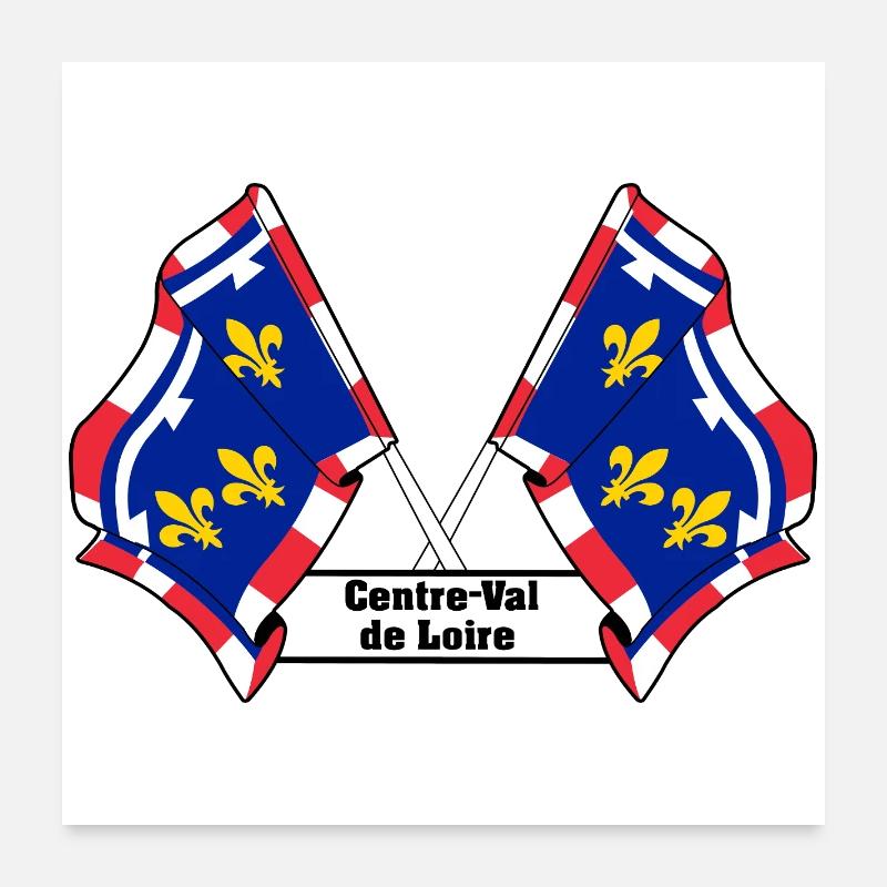 Texte du Centre-Val de Loire Poster 60 x 60 cm