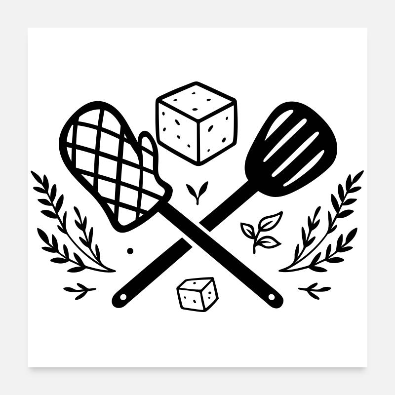 Vegan Grilling with Tofu & Herbs Poster 24" x 24" (60x60 cm)