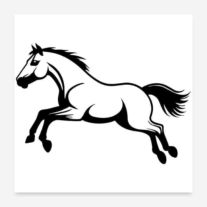 Pferdestil-Sprung Poster 60x60 cm