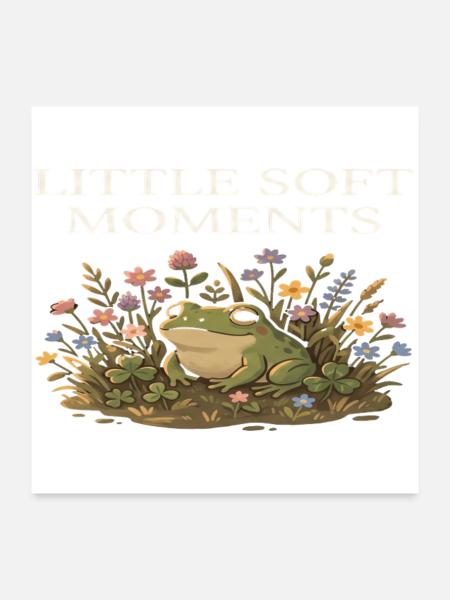 Little Soft Moments: Frog Among Flowers Farm - Poster 24" x 24" (60x60 cm) - white - Front