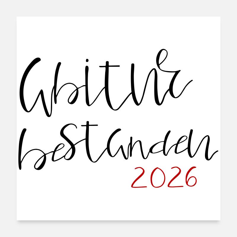 Abitur réussi Poster 60 x 60 cm