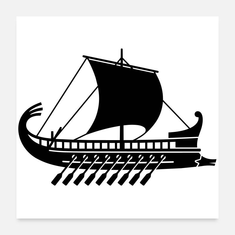 Greek warship Poster 24" x 24" (60x60 cm)