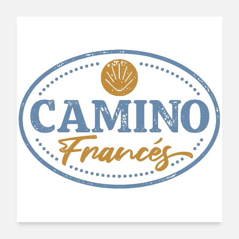Camino Francés Pilgrim Stamp | Santiago Poster 24" x 24" (60x60 cm)
