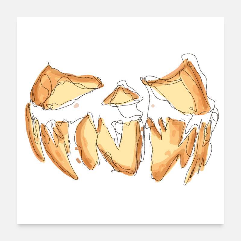 Pumpkin Face Halloween Scribble Poster 24" x 24" (60x60 cm)