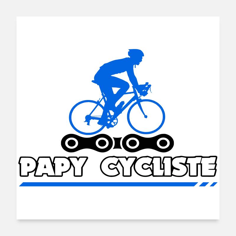 Opa Radfahrer Poster 60x60 cm