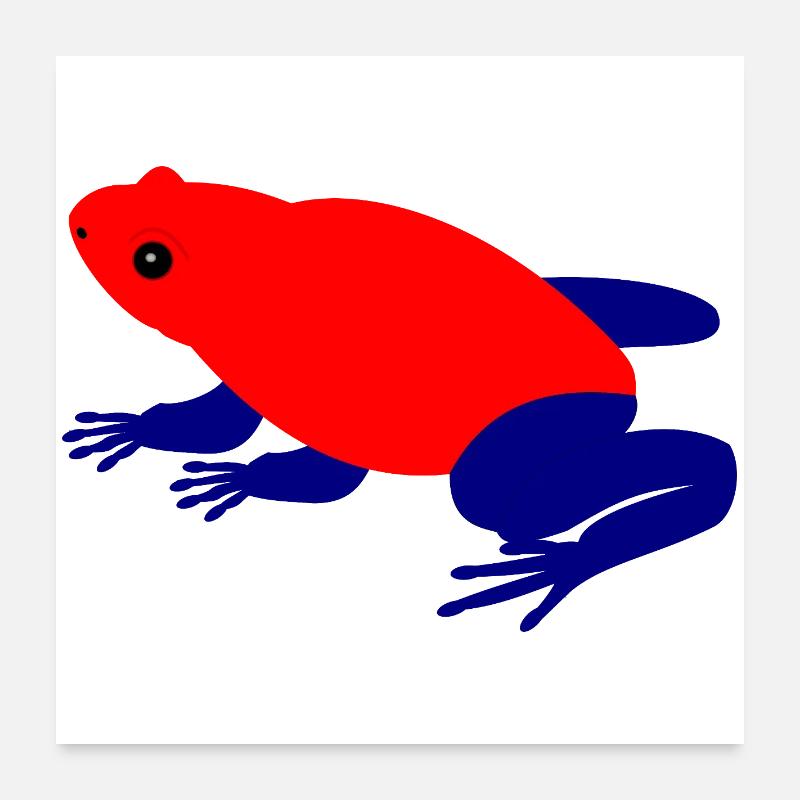 Erdbeer Pfeilgiftfrosch Tierkunst Poster 60x60 cm