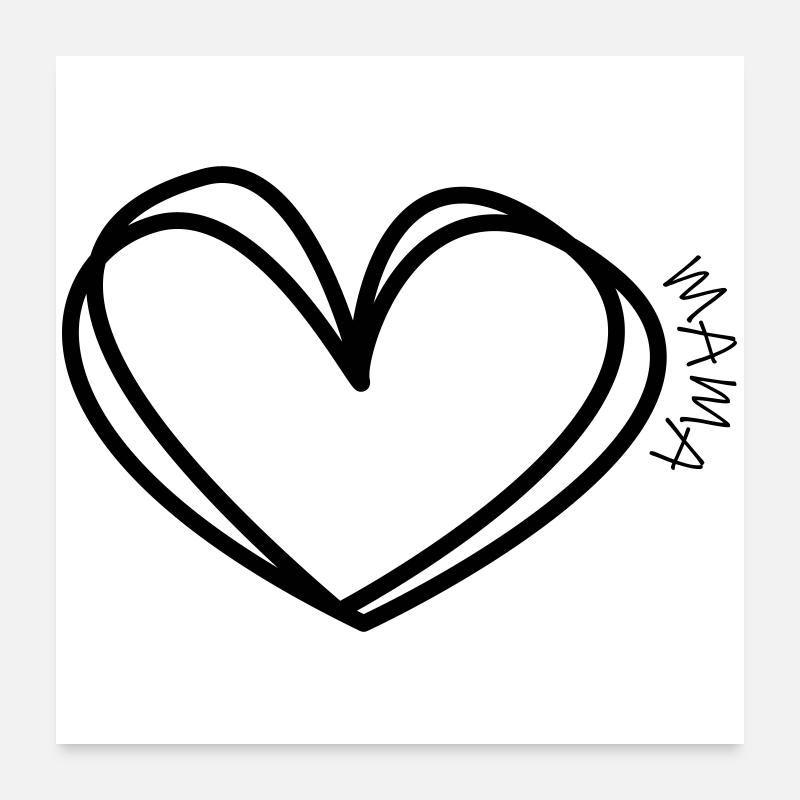 Mama Herz Poster 60x60 cm