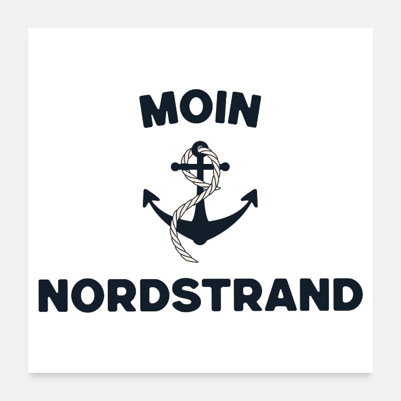 Moin Nordstrand – Maritimes Anker-Design Poster 60x60 cm