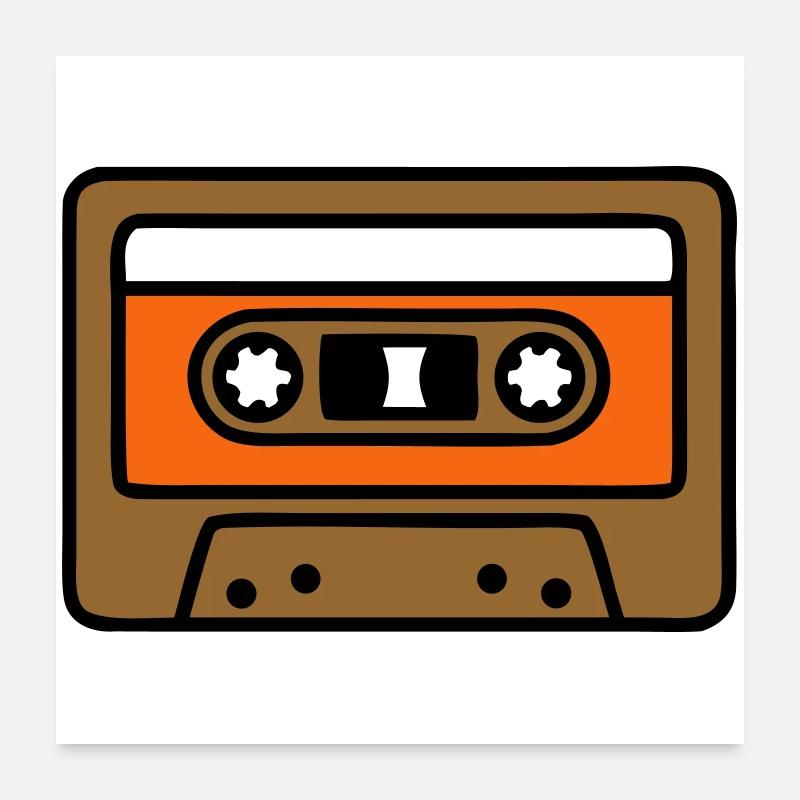 Icône des années 90 de la mixtape rétro cassette Poster 60 x 60 cm