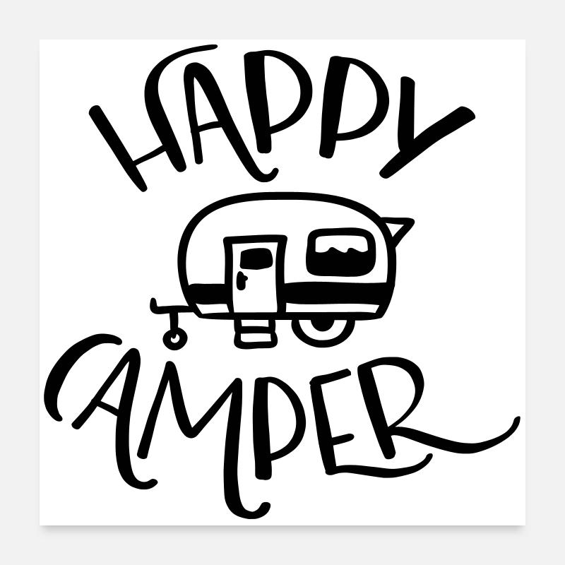 Happy Camper Poster 60 x 60 cm