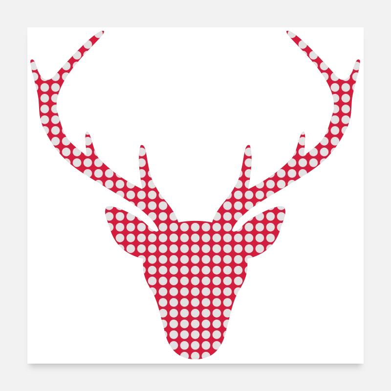 Hirsch Hirschkopf Jagd Jäger Wild Geweih Poster 60x60 cm