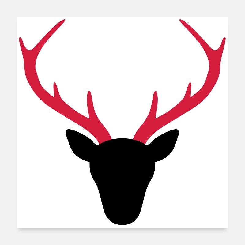 Cadeau de chasseur de bois de cerf Poster 60 x 60 cm