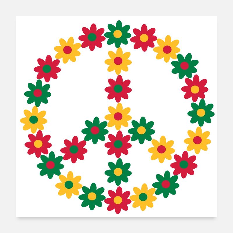 Rasta Friedenszeichen Poster 60x60 cm