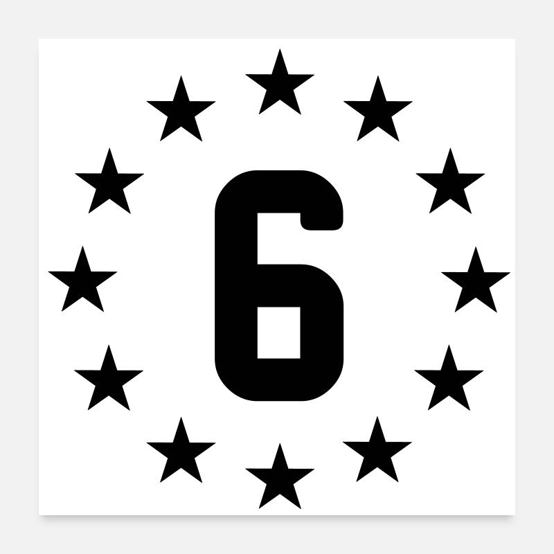 Sechsten Geburtstag Poster 60x60 cm